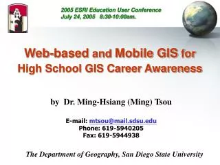 Web-based and Mobile GIS for High School GIS Career Awareness
