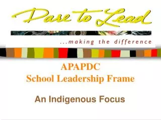 APAPDC School Leadership Frame