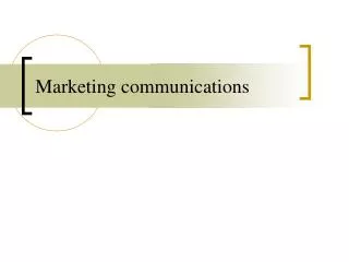 Marketing communications