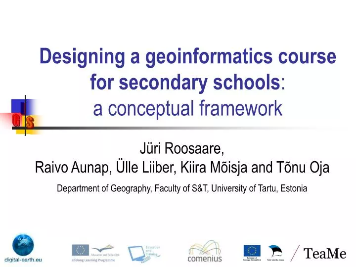 designing a geoinformatics course for secondary schools a conceptual framework