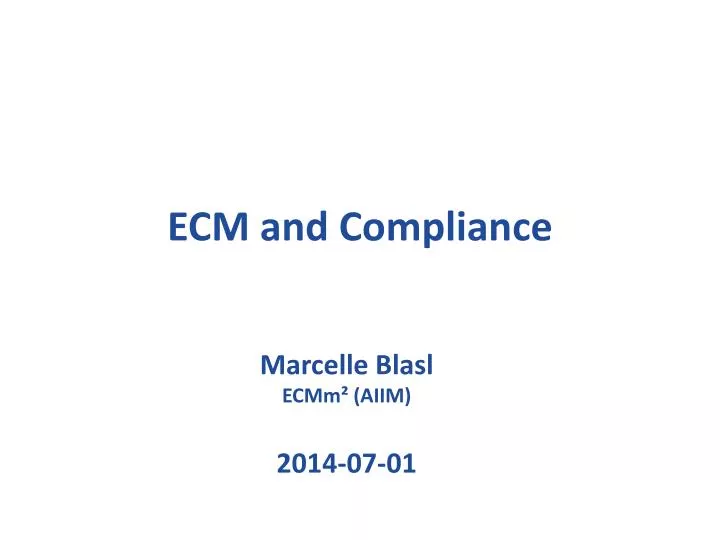 ecm and compliance