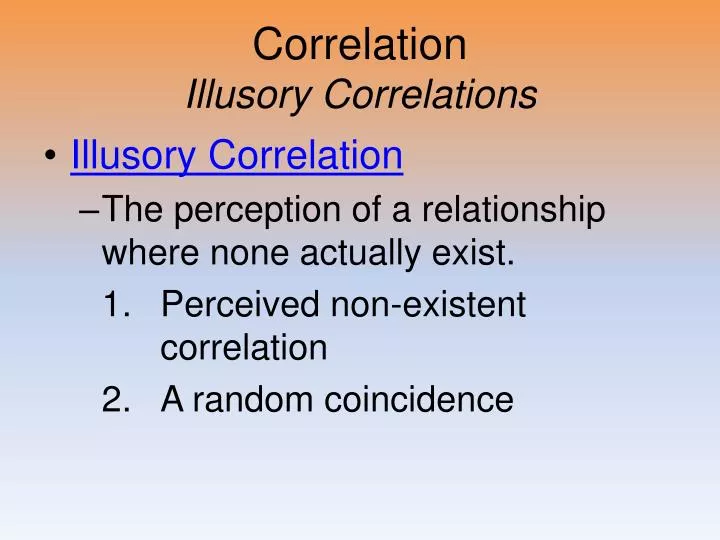 correlation illusory correlations