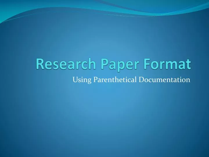 research paper format