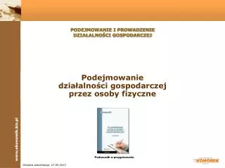 podejmowanie dzia alno ci gospodarczej przez osoby fizyczne