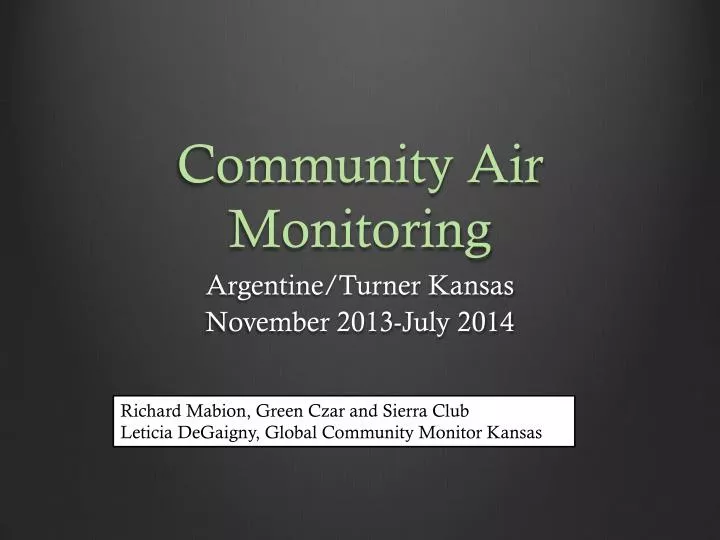 community air monitoring