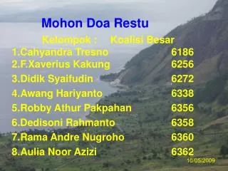 mohon doa restu