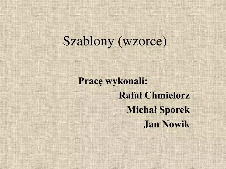 szablony wzorce