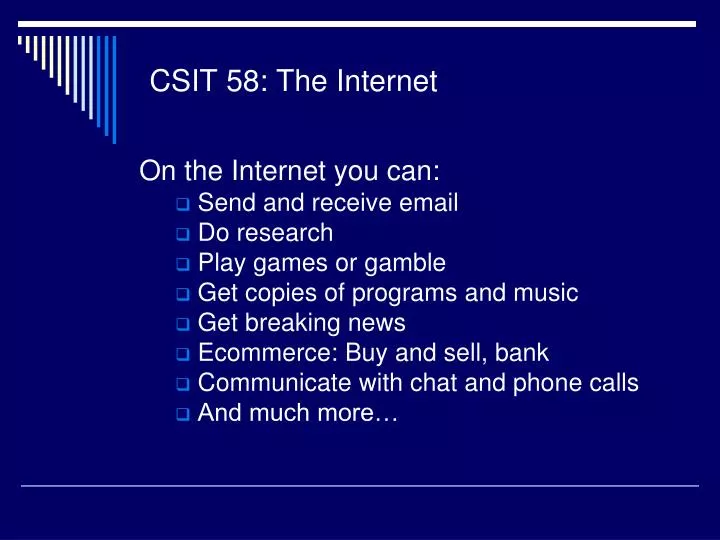 csit 58 the internet