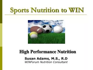 Sports Nutrition to WIN
