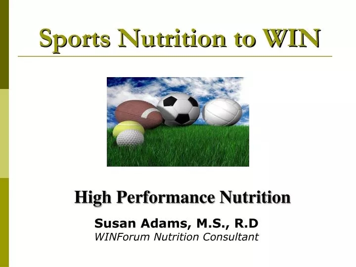 sports nutrition to win