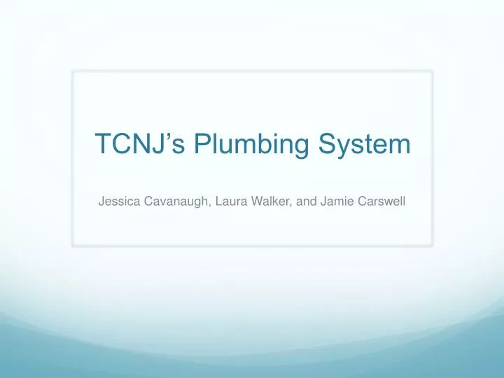 tcnj s plumbing system