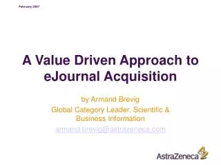 A Value Driven Approach to eJournal Acquisition