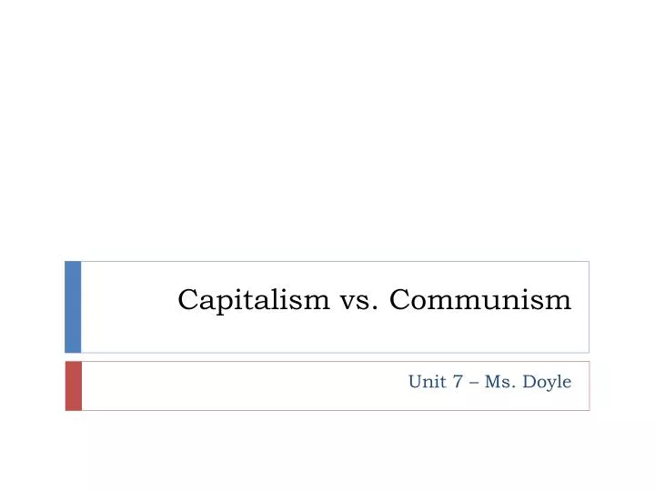 capitalism vs communism