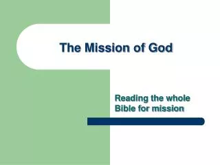 The Mission of God