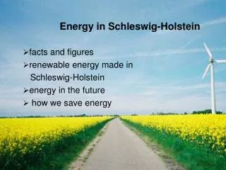 facts and figures renewable energy made in Schleswig-Holstein energy in the future
