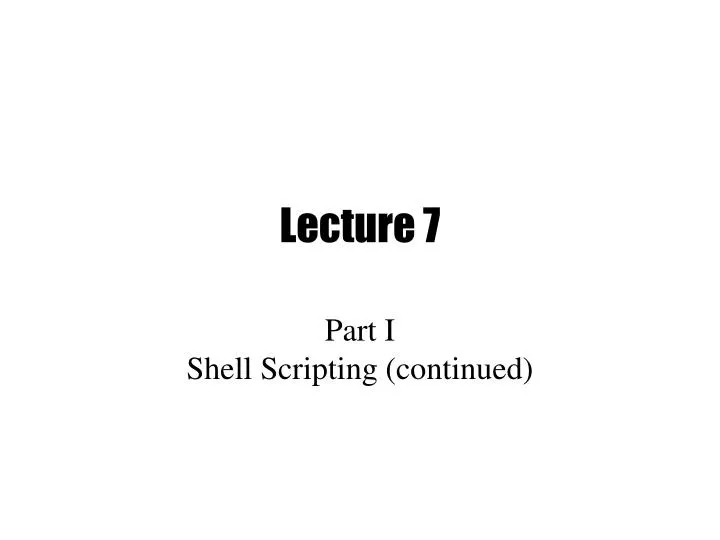 lecture 7