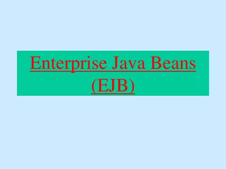 enterprise java beans ejb