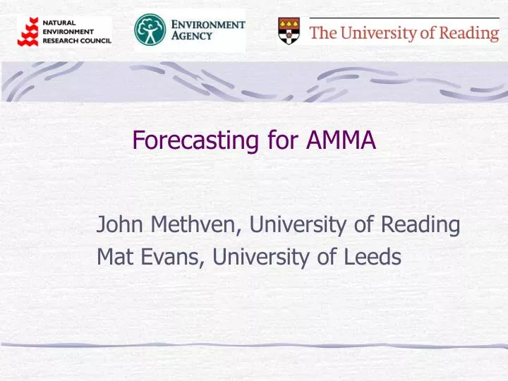 forecasting for amma