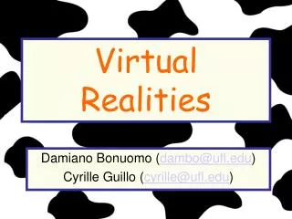 Virtual Realities