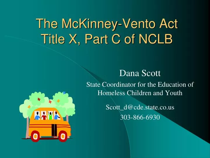 the mckinney vento act title x part c of nclb