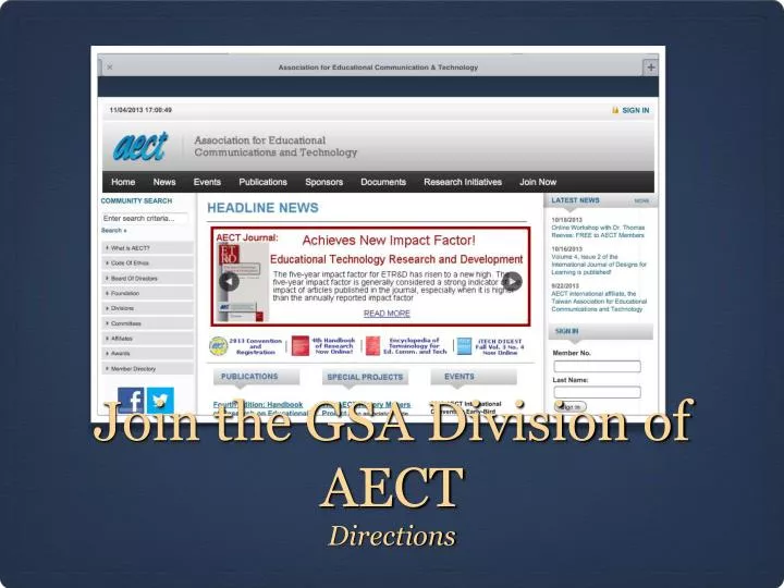 join the gsa division of aect