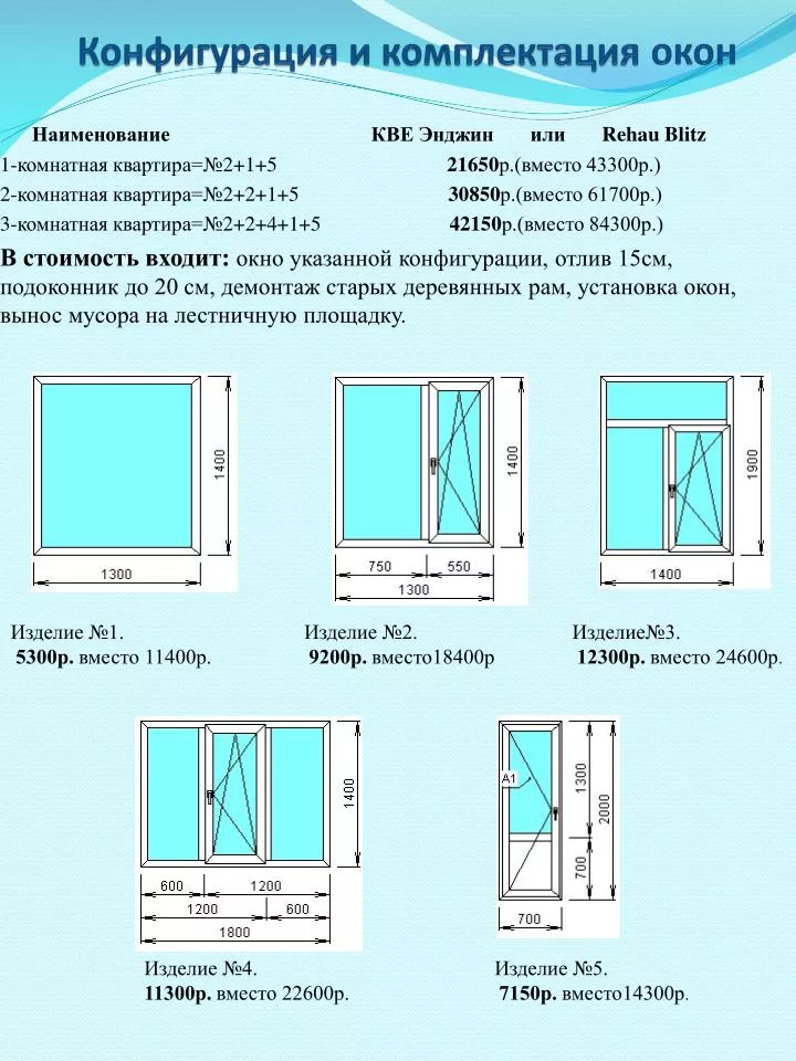 Размер окна в зале