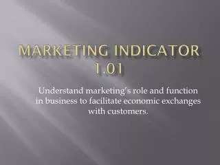 Marketing Indicator 1.01