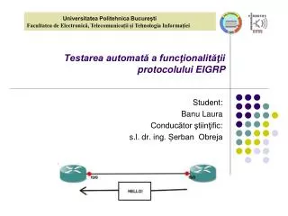 testarea automat a func ionalit ii protocolului eigrp