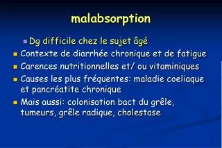 malabsorption