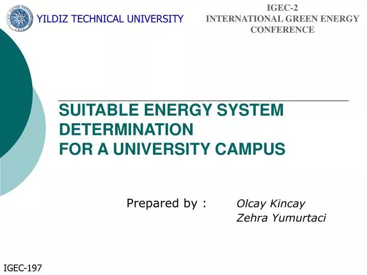 suitable energy system determination for a university campus