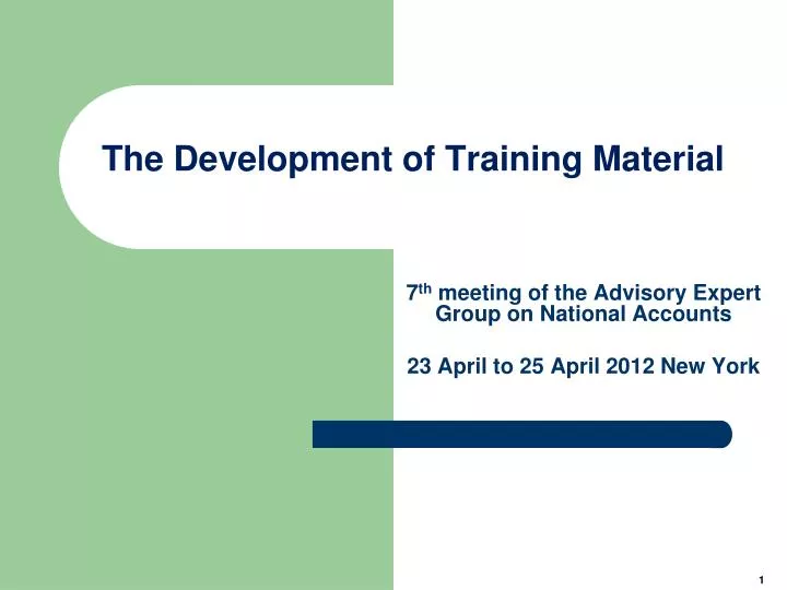 the development of training material