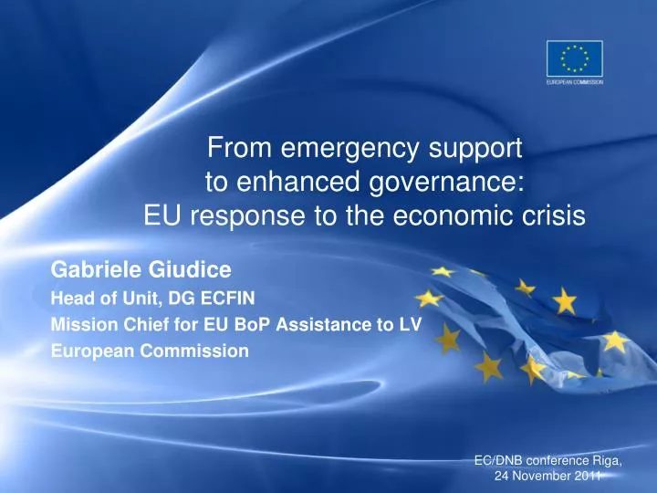 from emergency support to enhanced governance eu response to the economic crisis
