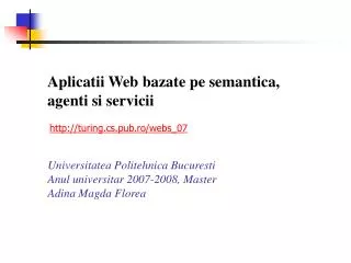 aplicatii web bazate pe semantica agenti si servicii