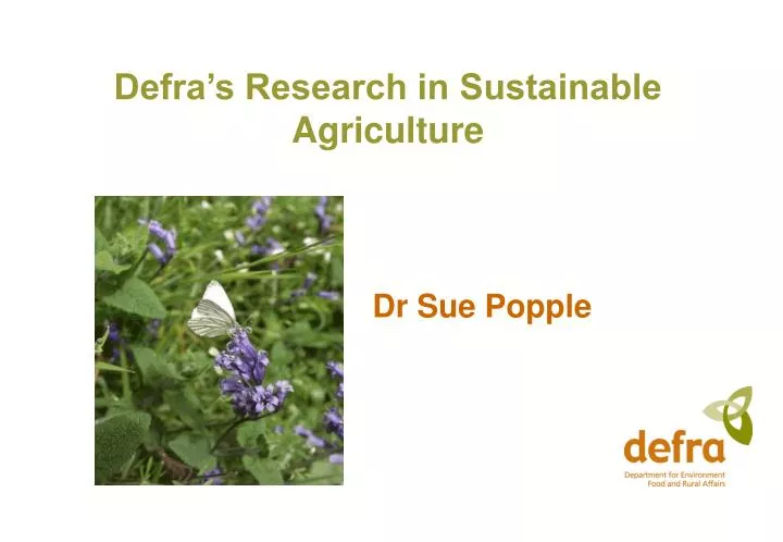 defra s research in sustainable agriculture