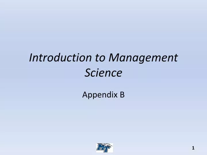 introduction to management science