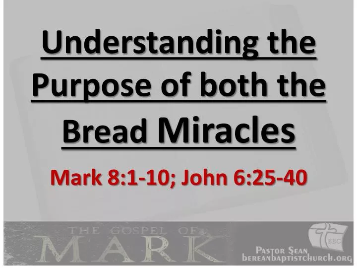 understanding the purpose of both the bread miracles