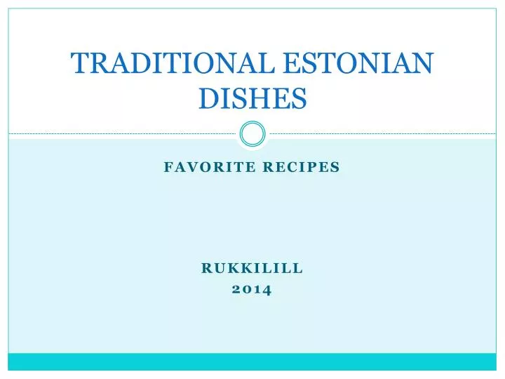 traditional estonian dishes