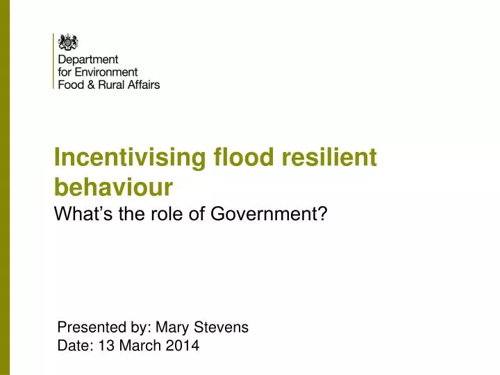 incentivising flood resilient behaviour what s the role of government
