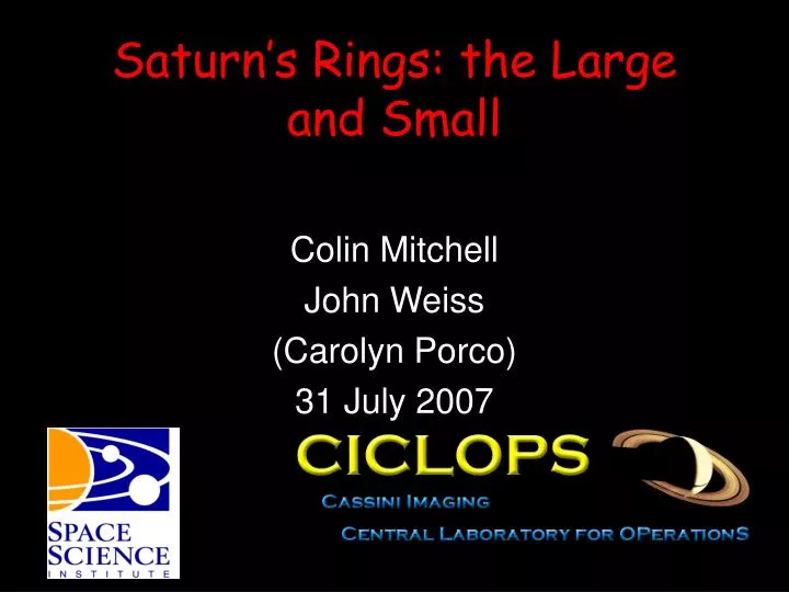 saturn s rings the large and small