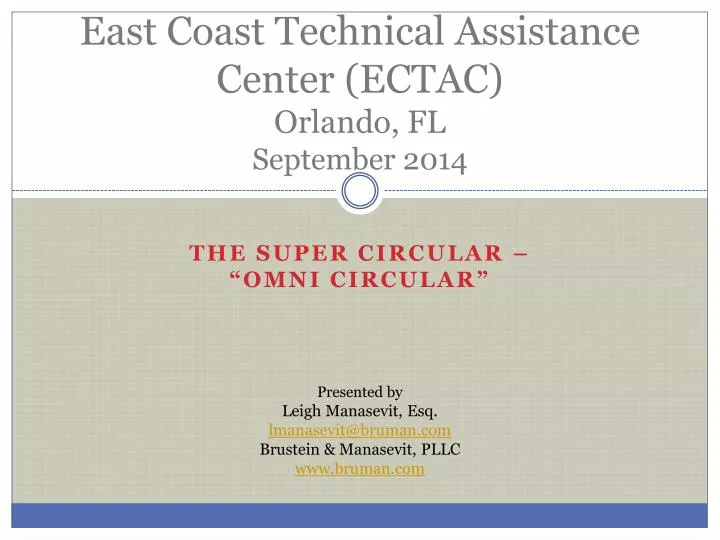 east coast technical assistance center ectac orlando fl september 2014