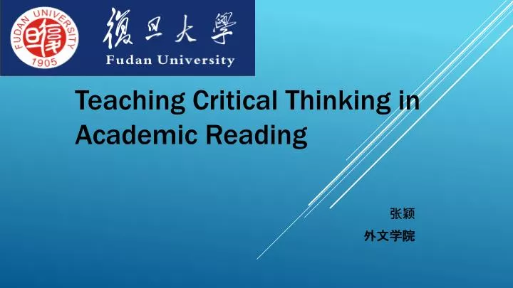 teaching critical thinking in academic reading
