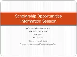 Scholarship Opportunities Information Session