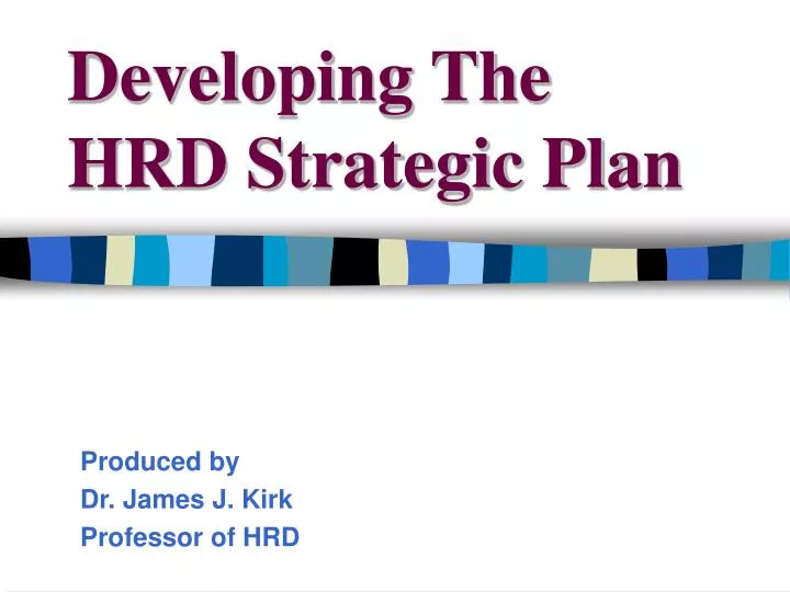 developing the hrd strategic plan