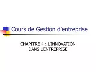 cours de gestion d entreprise
