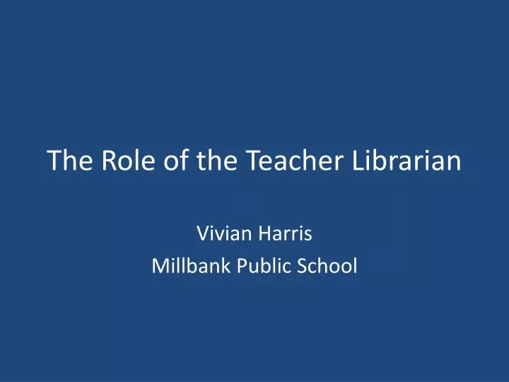 the role of the teacher librarian