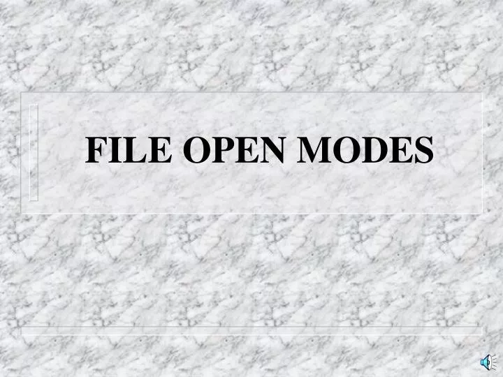 file open modes