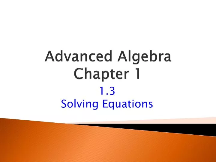 advanced algebra chapter 1