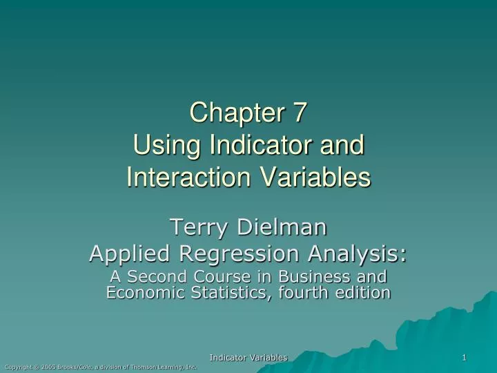chapter 7 using indicator and interaction variables
