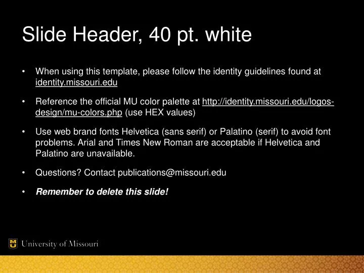 slide header 40 pt white