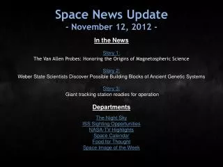 Space News Update - November 12, 2012 -